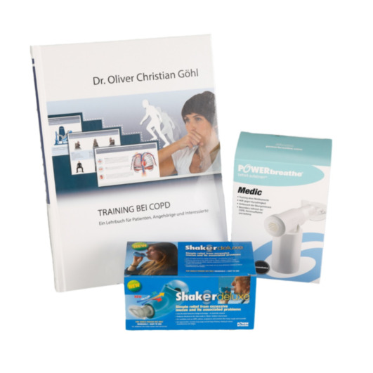Buch: Training bei COPD + Shaker Deluxe + POWERbreathe Medic