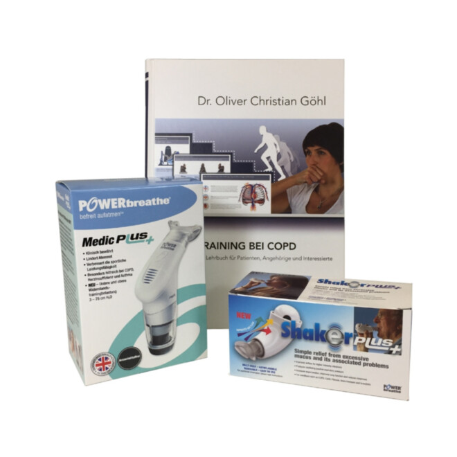 Buch: Training bei COPD + Shaker Plus + POWERbreathe Medic Plus