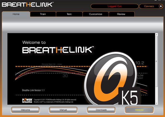 POWERbreathe K5 BreathLink-Software